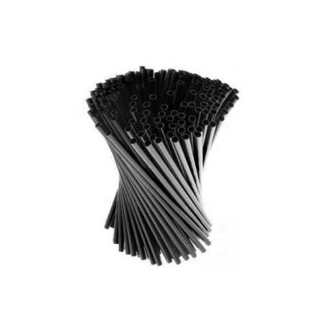 Cannucce nere  in plastica riutilizzabili