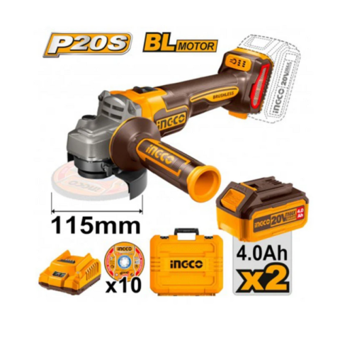 SMERIGLIATRICE ANGOLARE 20V 115M + ACCESSORI