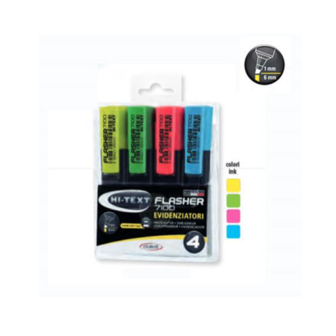7100 FLASHER - Set di 4 Evidenziatori